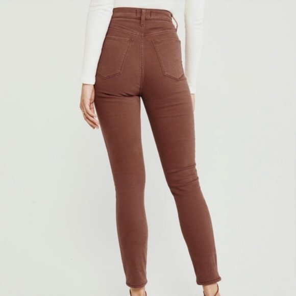 NWT | Abercrombie & Fitch |  Ultra High Rise Super Skinny Ankle Jeans Terracota - Picture 10 of 10